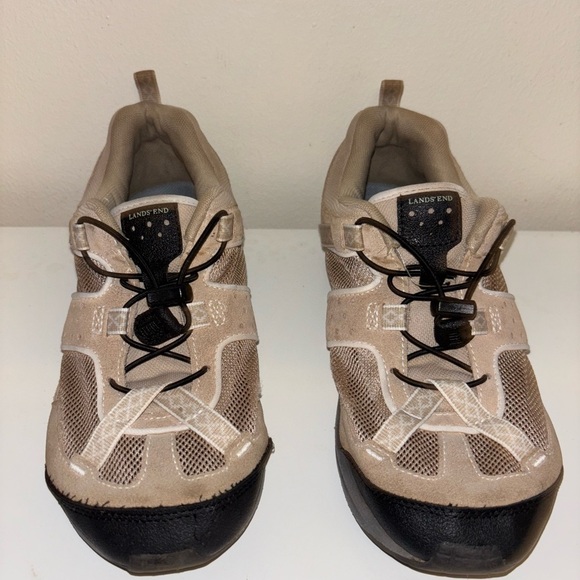 Lands' End Tan and Black Athletic Shoes with Modern Design - Picture 1 of 9